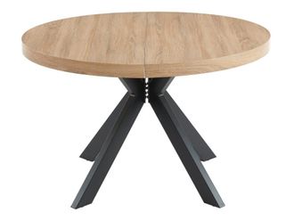 VENTE-UNIQUE.COM Mesa extensible efecto madera negro, color natural claro