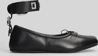 Vivienne Westwood Bardot Ballet Flats In Black Leather