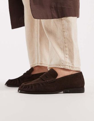 schuh Lewis - Mocassini arricciati in camoscio marrone