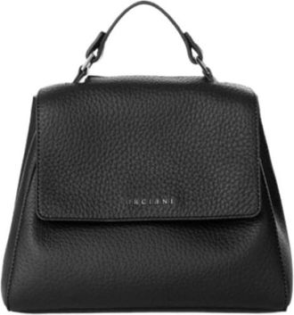 Orciani Sveva Soft Medium Tas - Dames - Handtassen - Zwart - ONE Size - Leer - Tassen