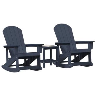 Berkfield Home Elegant Garden Lounge Set 3 pcs Navy blue Standard 38 x 38 x 46 c