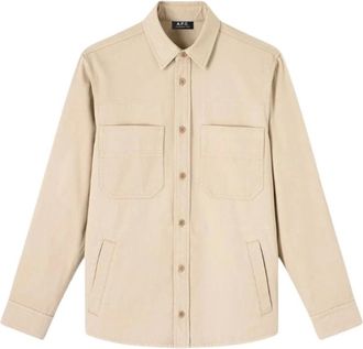A.P.C. A.p.c., Jassen, Heren, Beige, S, Katoen, Korte jas