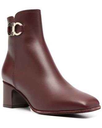 Ferragamo Gancini Logo Plaque Leather Boot
