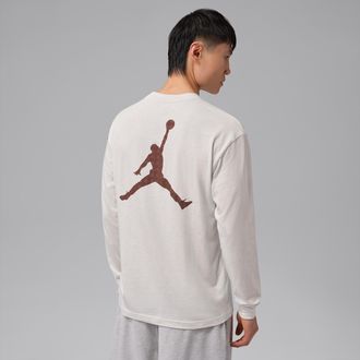 Nike Jordan Mens Jordan Brooklyn Long-Sleeve T-Shirt in White | IO0105-133