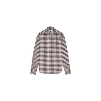 Aquascutum Club Check Button Down Overhemd - Heren - Casual Overhemden - Beige - M - Katoen - Overhemden