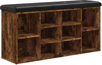 vidaXL Vidaxl - Banco zapatero madera de ingenier&iacute;a roble ahumado 102x32x50 cm