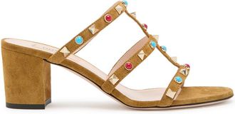 Valentino Garavani Rockstud 60 Suede Mules - Beige - 37 (IT37 / UK4)