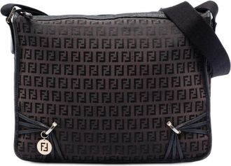Fendi Pre-owned Fendi Zucchino Canvas F Charm Crossbody Ladies 2288-8BT090-RQ8-058