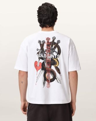 AllSaints Cotton Serrate Short Sleeve Graphic T-Shirt, Size: XS