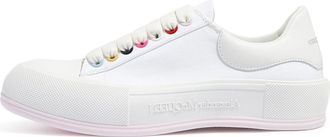Alexander McQueen (WMNS) Alexander McQueen Deck Skate Plimsoll Lace Up White Multiclor 654593W4MVR9548