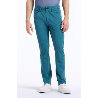 Robert Graham Grady Straight Leg Pants in Dark Teal at Nordstrom, Size 31