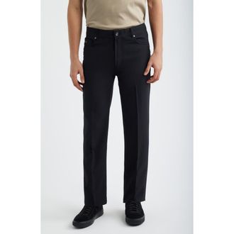 Emporio Armani Five-Pocket Seersucker Pants in Solid Black at Nordstrom, Size 32