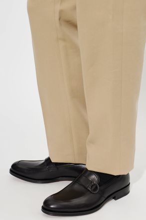 Ferragamo Scout Leather Loafers, Mens, Black