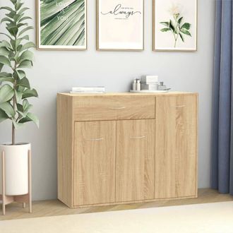 Berkfield Home Sideboard Sonoma Oak 88x30x70 cm Engineered Wood in Brown | Size: 88 x 30 x 70 cm
