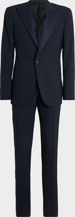 Ralph Lauren Purple Label Men & apos;s Barathea Satin-Lapel Wool Single-Breasted Suit