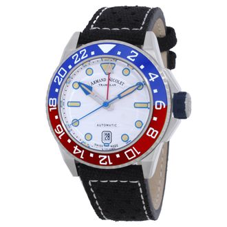 Armand Nicolet JSH GMT Automatic Silver Dial Mens Watch A487RGU-AU-GG2710U-V2