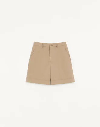 Valentino Valentino Cotton Gabardine Bermuda Shorts With Turn-Up And VLogo Embroidery
