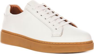 Justinreess England Anthony Mens Monotonic Mid Platfor Lace Up Trainers (White, UK 11)