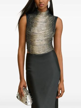 Cult Gaia Taraji bead-embellished tank top - women - Polyester/Spandex/Elastane - S - Black