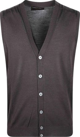 FILIPPO DE LAURENTIIS Overshirt Costa Inglese - Heren - V-hals truien - Bruin - M - Truien & Vesten