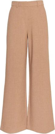 Moss Copenhagen Michelle HW Wide Pants Long - Dames - Wijde Broeken - Bruin - XS - Broeken