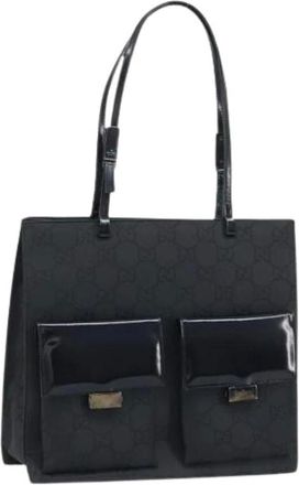 Gucci Pre-owned Tote Bags, female, Black, Size: ONE SIZE Pre-owned Vintage Nylon Tote Bag