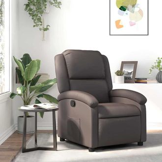 vidaXL Vidaxl - Sill&oacute;n Reclinable Cuero Aut&eacute;ntico Marr&oacute;n Oscuro