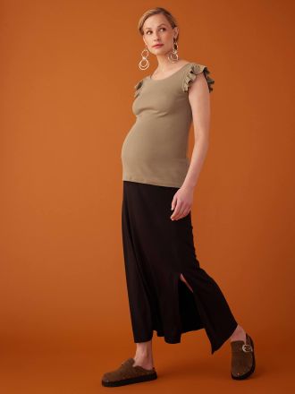 Envie de Fraise Langer Stretch-Umstandsrock ENVIE DE FRAISE schwarz