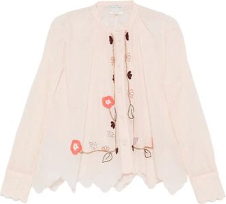 Forte_Forte Scalloped-Hem Shirt - female - Forte Forte - Blouses - Pink - XL - Blouses & Shirts