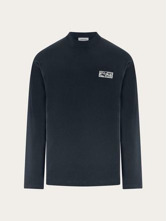 Ferragamo MenS Dark Blue Cotton Silk Sweater