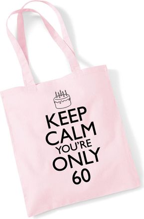 Bang Tidy Clothing Tote Bags For Women Keep Calm 60th Birthday Printed Cotton Shopper Bag Gifts PPINK