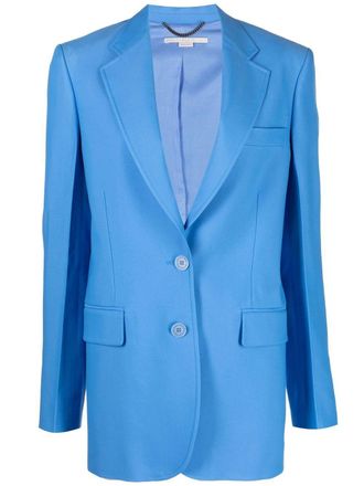 Stella McCartney oversized single-breasted blazer - women - Cotton/Viscose/Viscose/Cotton - 36 - Blue