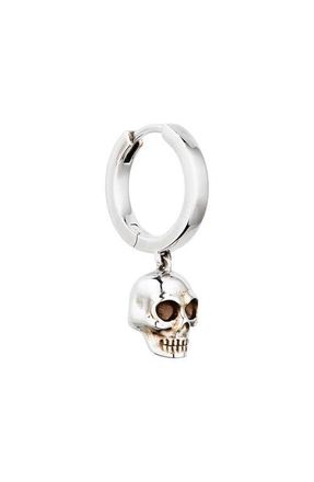 【関税込み】McQueen シルバー Skull シングル スタッドピアス Alexander McQueen Skull Earring | Silver | FARFETCH