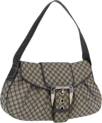 Celine Pre-owned Shoulder Bags, female, Beige, Size: ONE SIZE Pre-owned Vintage Canvas Shoulder Bag