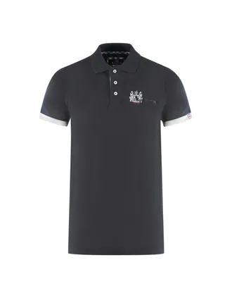 Aquascutum Mens Aquascutum London Aldis Black Polo Shirt - Size: 40