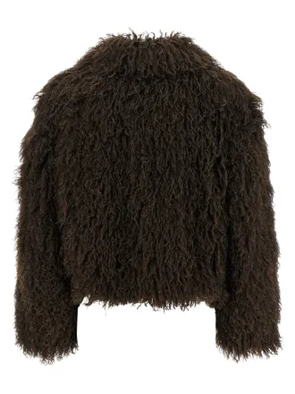 Tagliatore Eco-Fur Crop Jacket - Brown