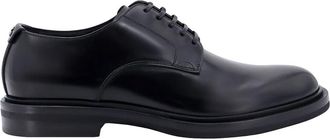 Dolce & Gabbana Leren Lace-Up Derby Schoen - Heren - Nette schoenen - Zwart - 42 1/2 EU - Leer - Schoenen