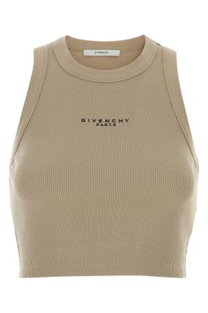 Givenchy Beige Stretch Cotton Crop Top
