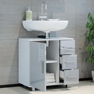 Vicco Mueble Bajo Lavabo Ilias, Blanco Alto Brillo, 60 X 60.8 Cm Vicco