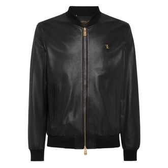 Billionaire Boys Club Basic Leren Bomberjack - Heren - Leren en Su&egrave;de Jassen - Zwart - L - Leer - Jassen