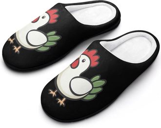 Generic Cute Chicken Fashion Cotton Slippers for Women Memory Foam House Slippers Non-Slip House Bedroom Shoes