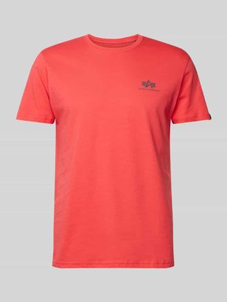 Alpha Industries Alpha Industries T-Shirt mit Label-Print in Koralle, Gr&ouml;&szlig;e M