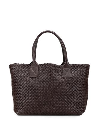 Bottega Veneta 2012-2025 Lambskin Intreccio Cabat tote bag - women - Lambskin - One Size - Brown