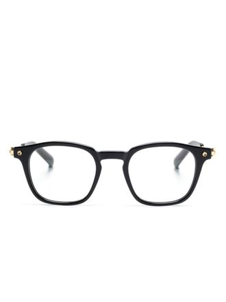 Yohji Yamamoto square-frame glasses - unisex - Acetate/Metal/Acrylic - 48 - Black