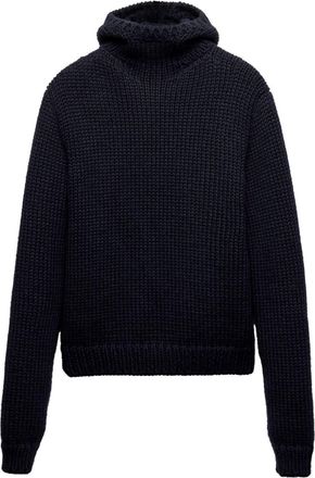 Prada hooded wool jumper - men - Wool - 46 - Blue