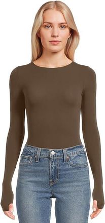 Commando Ballet Long Sleeve Bodysuit w/ Thumbholes Womens Jumpsuit & Rompers One Piece Cadet, Cotton/Elastane/Nylon