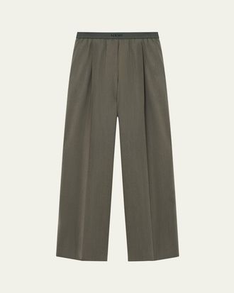 Loewe Logo Waistband Wide-Leg Trousers