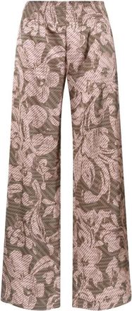 Maliparmi Sweet Foliage Trouser - Dames - Wijde Broeken - Veelkleurig - XS - Polyester - Broeken