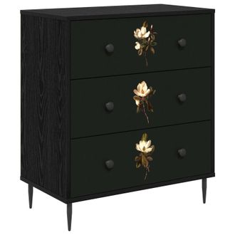 vidaXL Cajonera Bremen Estampado De Magnolia 66 X 36,5 X 76 Cm Vidaxl