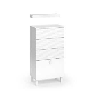 Vicco Armario Mediano Sola, Blanco, 60.2 X 113 Cm Con 4 Cajones
